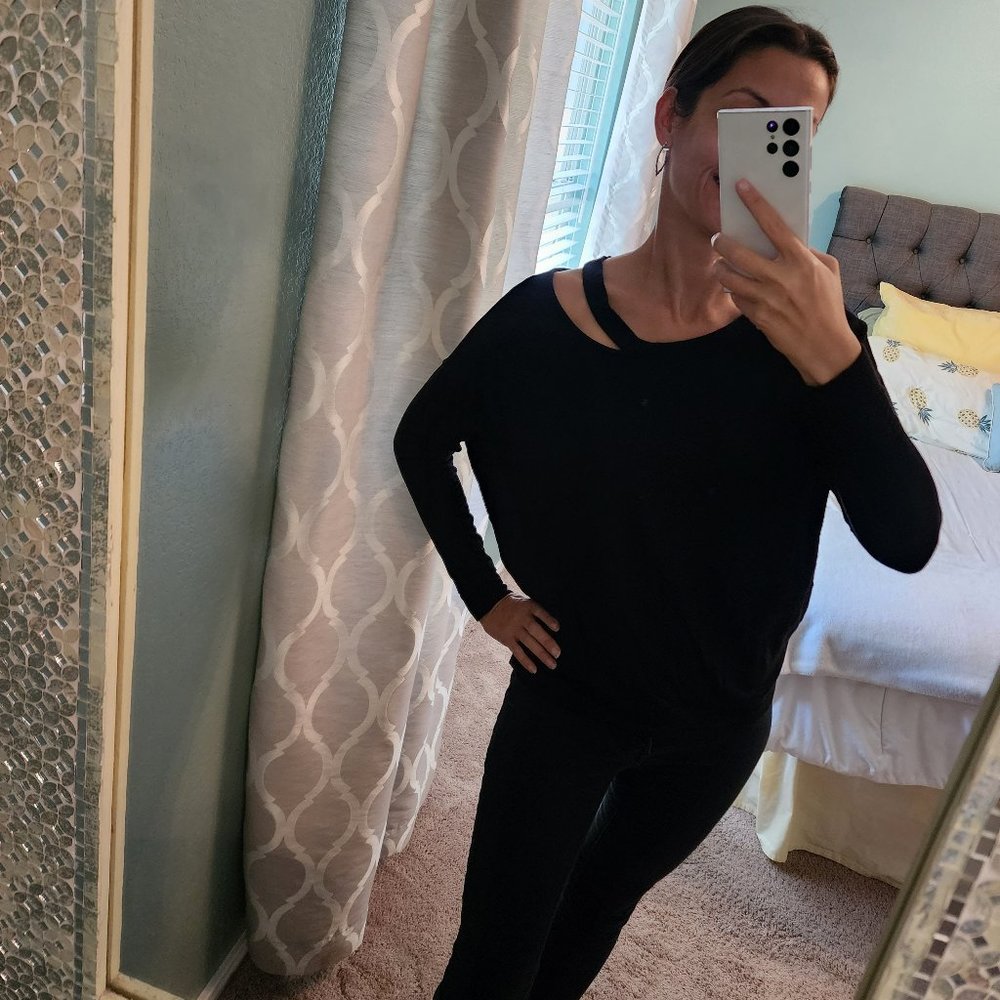 Express One Eleven Ripped Neck Sweater